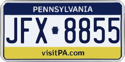 PA license plate JFX8855