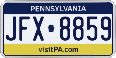 PA license plate JFX8859