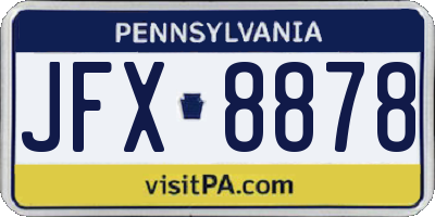 PA license plate JFX8878