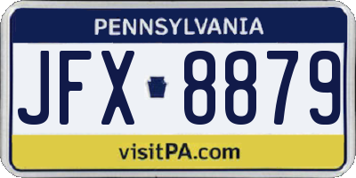PA license plate JFX8879