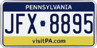 PA license plate JFX8895
