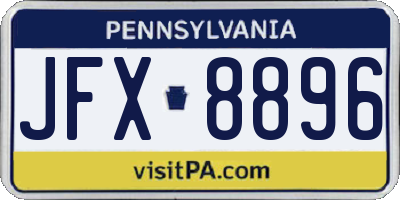 PA license plate JFX8896
