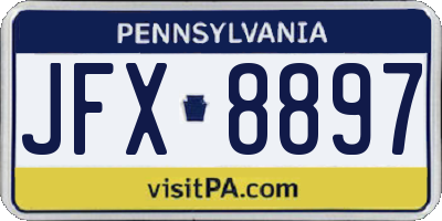 PA license plate JFX8897