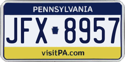 PA license plate JFX8957