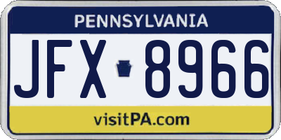 PA license plate JFX8966