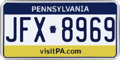 PA license plate JFX8969