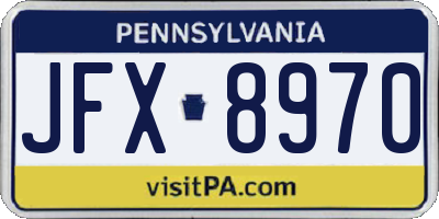 PA license plate JFX8970