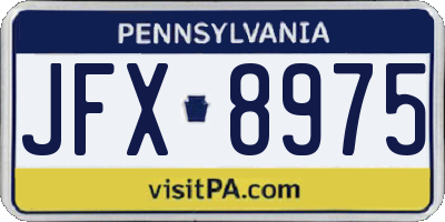 PA license plate JFX8975
