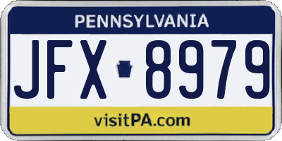 PA license plate JFX8979