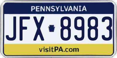 PA license plate JFX8983