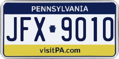 PA license plate JFX9010