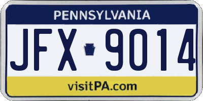 PA license plate JFX9014