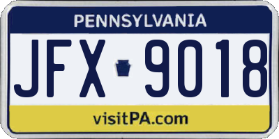 PA license plate JFX9018