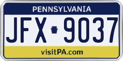 PA license plate JFX9037