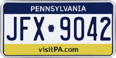 PA license plate JFX9042