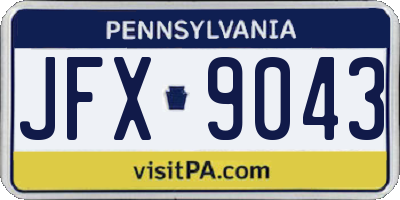 PA license plate JFX9043