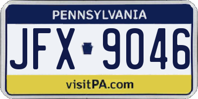 PA license plate JFX9046