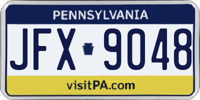 PA license plate JFX9048