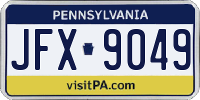 PA license plate JFX9049