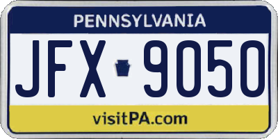 PA license plate JFX9050