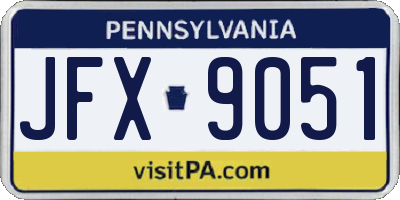 PA license plate JFX9051
