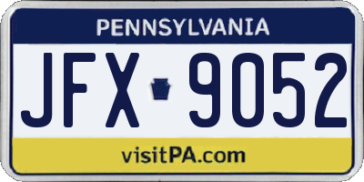 PA license plate JFX9052