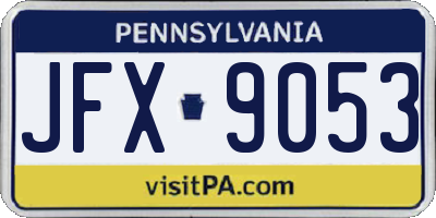 PA license plate JFX9053