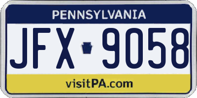 PA license plate JFX9058