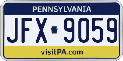PA license plate JFX9059