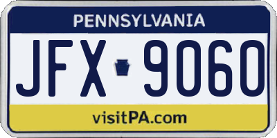 PA license plate JFX9060