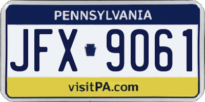 PA license plate JFX9061