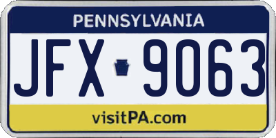 PA license plate JFX9063