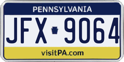 PA license plate JFX9064