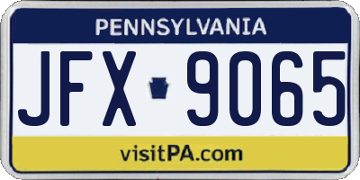 PA license plate JFX9065
