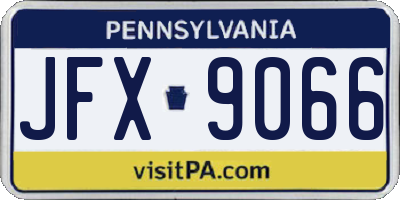 PA license plate JFX9066