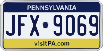 PA license plate JFX9069