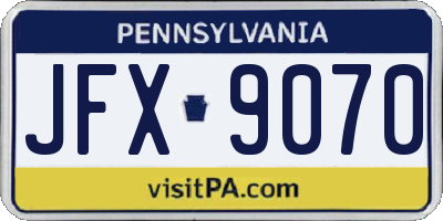 PA license plate JFX9070