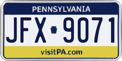 PA license plate JFX9071