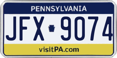 PA license plate JFX9074