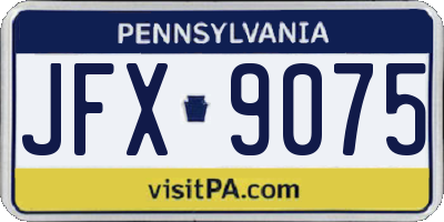 PA license plate JFX9075