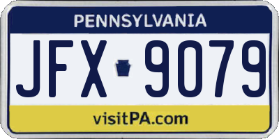 PA license plate JFX9079