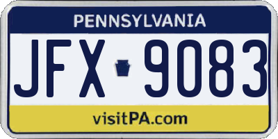 PA license plate JFX9083