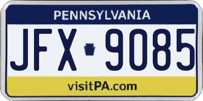 PA license plate JFX9085