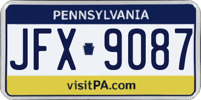 PA license plate JFX9087