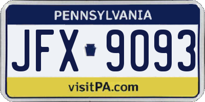PA license plate JFX9093