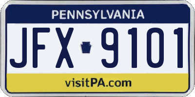 PA license plate JFX9101