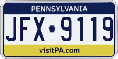 PA license plate JFX9119