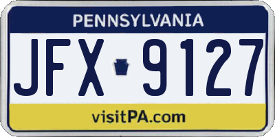 PA license plate JFX9127