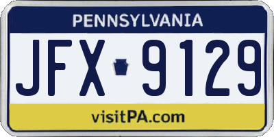 PA license plate JFX9129