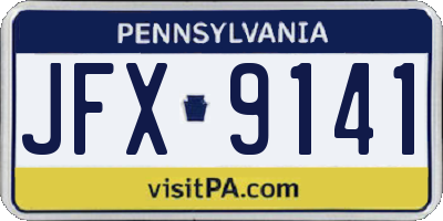 PA license plate JFX9141